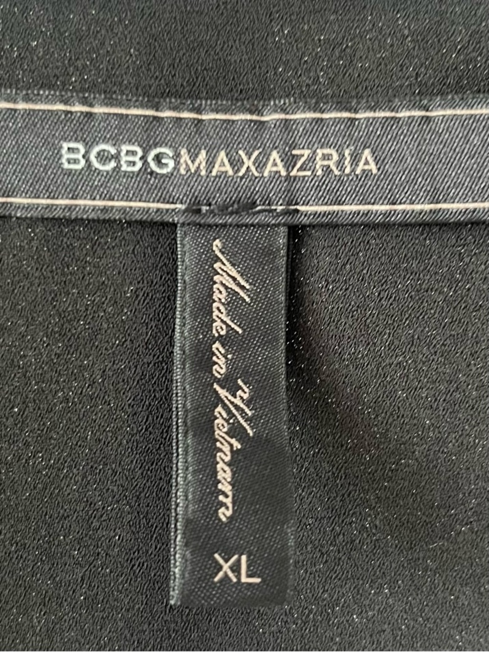 BCBGMaxAzria White Crepe Blouse With Black Accents US XL - Picture 5 of 13